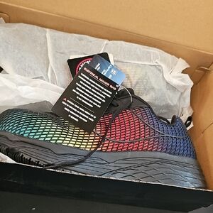 Sz 9 Skechers Black Max Cushion Safety Toe Mesh Athletic Work Shoes